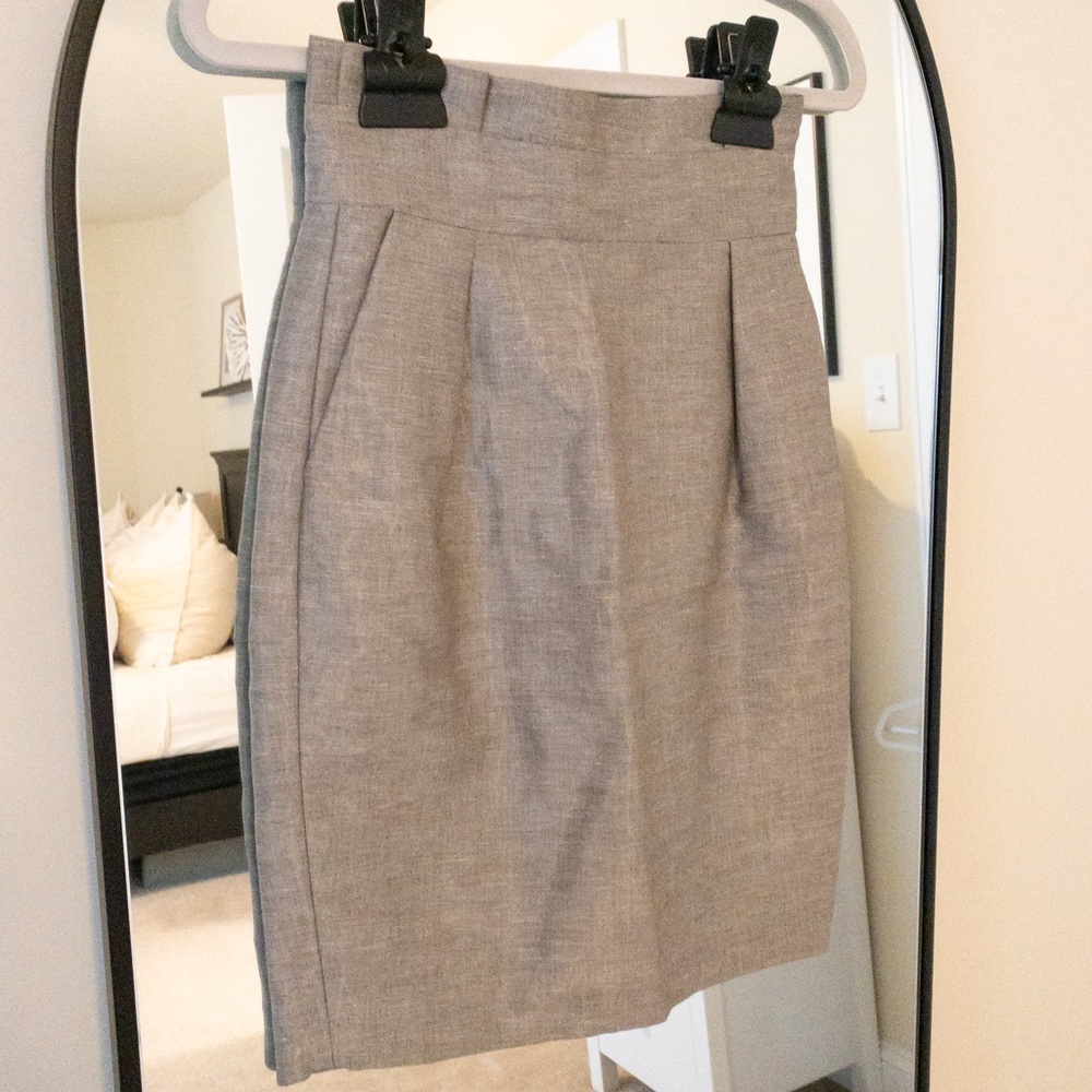 REISS gray paper bag skirt